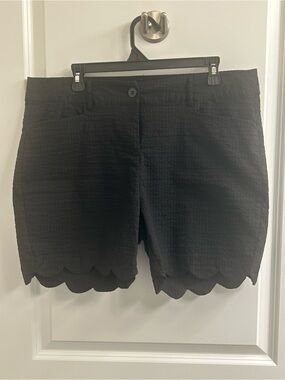 Scallop Hem Black Women’s  Shorts BEACHTIME by Lulu B